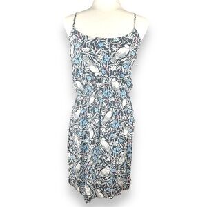 Old Navy Bird Print Dress Womens Size Medium‎ Tall Cottagecore Garden Party Boho